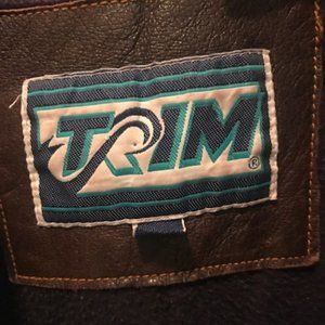 JEAN JACKET/LEATHER & FUR TRIM